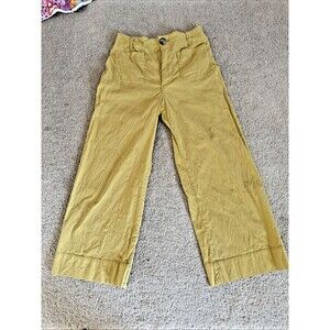 Maeve by Anthropologie Stretch Wide Leg Pants Yellow Mustard Women's 28P
